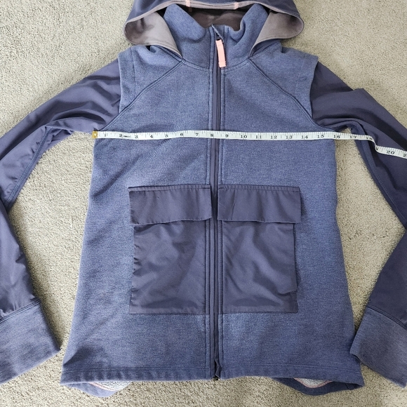 Ivivva By Lululemon Blue Full Zip Hooded Sweatshirt Hoodie Blue Cozy Size 10 - Picture 5 of 12